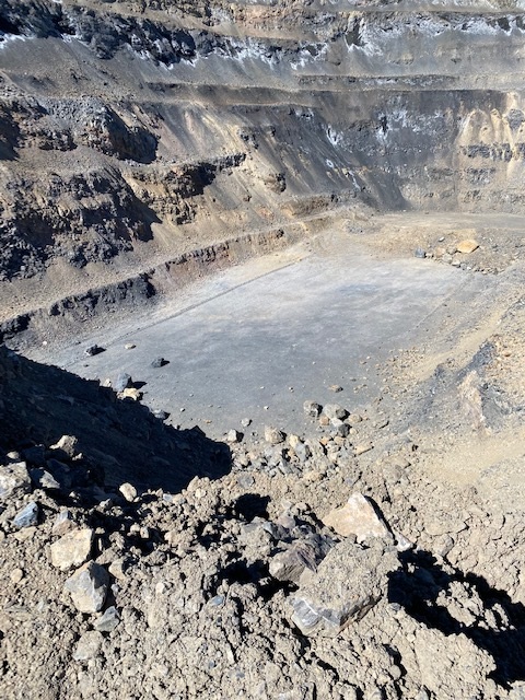 Open Pit Benches with Exposed Mineralization