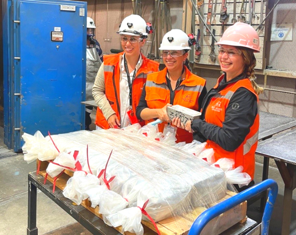 Nov 11, 2021 - Women in Mining celebrate the pouring of the first doré bars from the new Ermitaño Mine at Santa Elena.