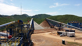 Two Stockpiles for Underground (White) and Pad Ore (Brown)